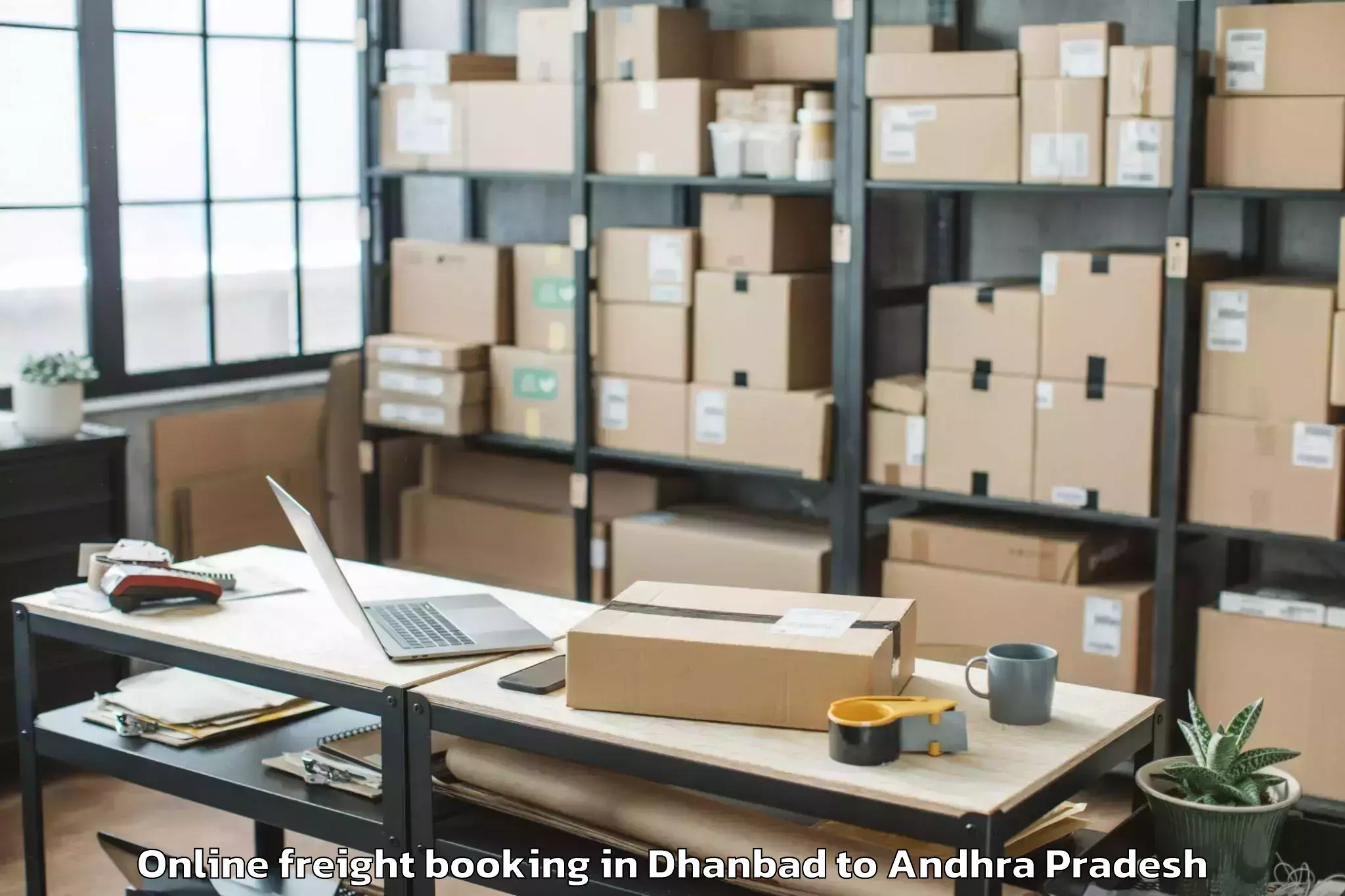 Trusted Dhanbad to Pedda Kadubur Online Freight Booking